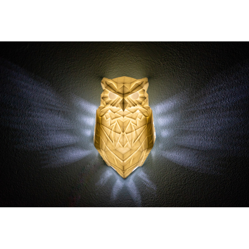 Eulenlampe mit LED-Lichteffekt