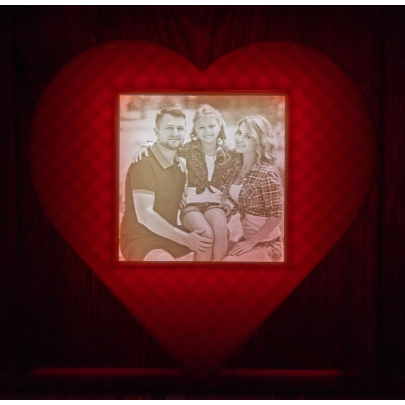 Herzlithobox mit 1 Bild | personalisierbare Herz-Lampe