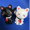 Katzenfiguren mit magnetischem Herz