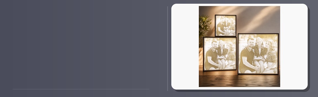 Personalisierte Lithobox mit 1 Bild – LED-Lampendekoration