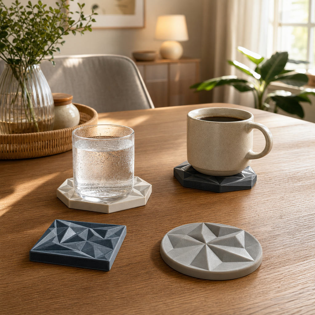 3D-gedruckte Untersetzer auswählen: Material, Hitzeschutz und Design richtig beurteilen