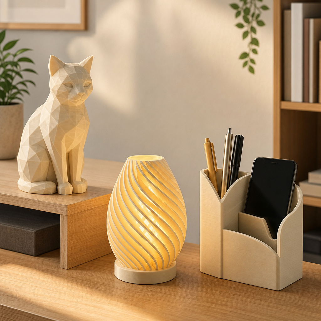 3D-gedruckte Deko, LED-Lampe und Organizer im Vergleich für die passende Produktauswahl
